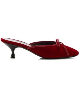 Herbert Levine 24/7 Velvet Ballet Mules - Red