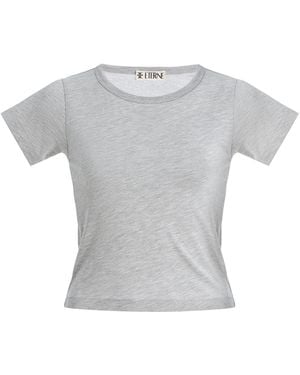 ÉTERNE Chloe Cropped Cotton-Blend Baby Tee - Grey