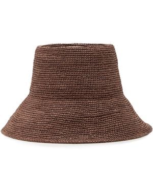 Janessa Leone Felix Packable Straw Bucket Hat - Brown
