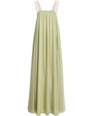 De La Vali Exclusive Carmela Chiffon Maxi Dress - Green
