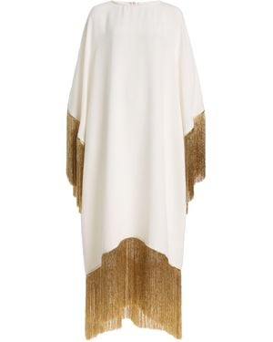 Franchise Exclusive La Isla Fiona Fringed Crepe Caftan - White