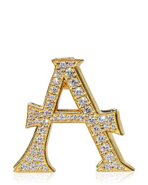 Ashna Mehta Alphabet 'A' 18K Diamond Bag Charm - Metallic