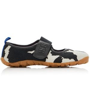 Wales Bonner The Jewel Mary Jane Pony Hair Trainers - Black