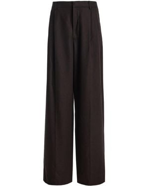 Agolde Sathia Felted Wool Wide-Leg Pants - Black