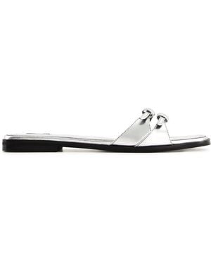 NODALETO Bulla Buckle Flat Sandal - White