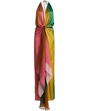 Silvia Tcherassi Dixon Stretch-Silk Maxi Halter Dress - Multicolor