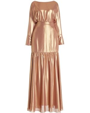 ANDRES OTALORA Exclusive Lame Maxi Dress - Natural