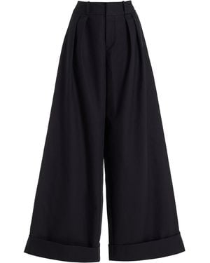 Franchise Exclusive Mila Cotton Gabardine Wide-Leg Pants - Blue