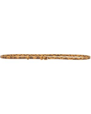 Dries Van Noten Snakeskin-Effect Leather Belt - White