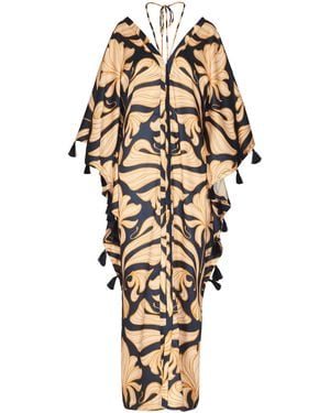 ANDRES OTALORA Trinidad Tassel-embellished Twill Caftan - Metallic