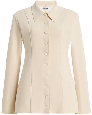 Birrot Exclusive Lay2 Fitted Crepe Shirt - Natural