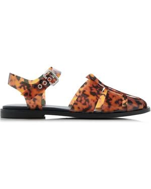 Frēda Salvador Sera Tortoiseshell Pvc Fisherman Sandals - Brown