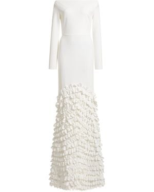 Greta Constantine Cashia Satin Gown - White