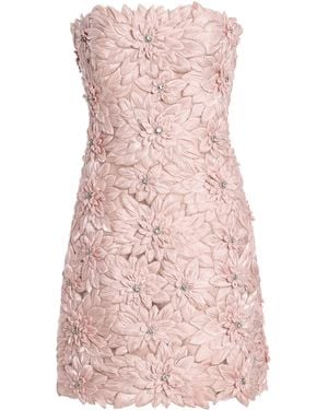 Costarellos Leya Petal-Embellished Satin Mini Dress - Pink