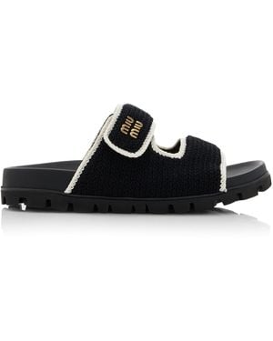 Miu Miu Crocheted Sandals - Black