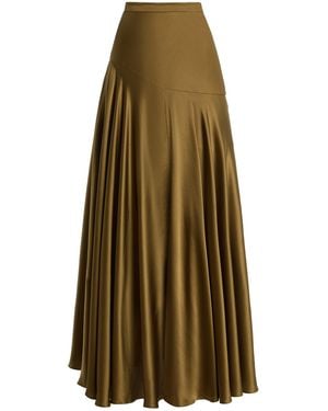 Adam Lippes Thea Silk Charmeuse Skirt - Natural