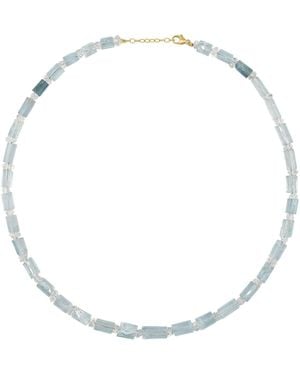 JIA JIA 14K Aquamarine Herkimer Diamond Necklace - White