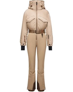 Moncler Grenoble Hooded Down Ski Jumpsuit - Natural