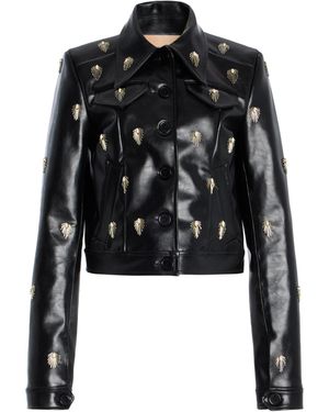 Cucculelli Shaheen Pendant Medallion Embroidered Leather Jacket - Black