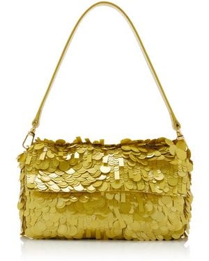 STAUD Timmy Sequined Shoulder Bag - Yellow
