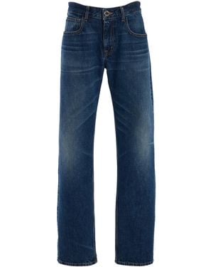 Brandon Maxwell The Beau Buckle-Detailed Denim Straight-Leg Jeans - Blue