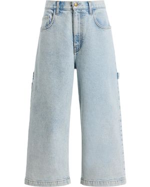 Sanderlak Skater Rigid Mid-Rise Wide-Leg Jeans - Blue