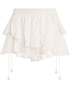 Isabel Marant Neis Cotton-Silk Mini Skirt - White