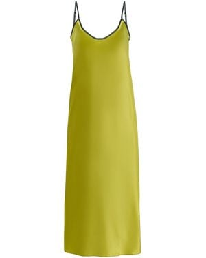 Comme Si Silk Bias Slip Dress - Green