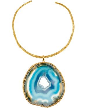 Sylvia Toledano 18K Plated Agate Necklace - Blue