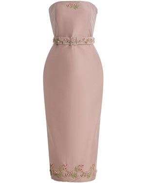 BERNADETTE Exclusive Louise Crepe Midi Dress - Pink