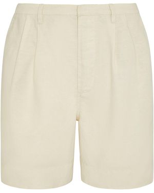Onia Air Linen Pleated Bermuda Shorts - White