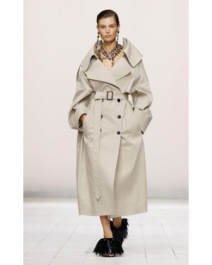 Givenchy Oversized Bonded Cotton Trench Coat - Natural