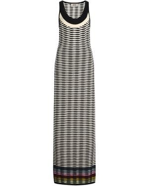 Christopher John Rogers Wave Knit Cotton Maxi Dress - White