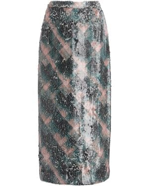 Dries Van Noten Sokna Sequinned Midi Skirt - Grey