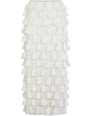 Heirlome Lila Silk Maxi Skirt - White