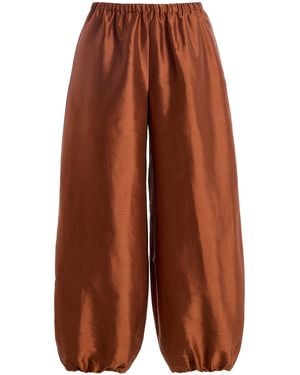 By Malene Birger Lumas Organic Silk Balloon Trousers - Brown