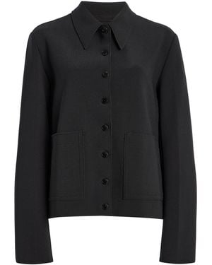 Birrot Lay3 Point Collar Crepe Jacket - Black