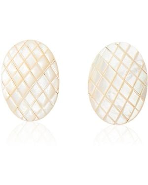 Julietta Isotta Rhodium-Plated Brass Mother-Of-Pearl Earrings - White