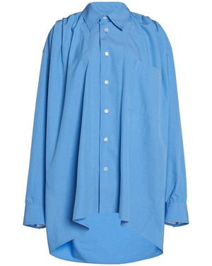 Bottega Veneta Light Cotton Blend Oversize Shirt - Blue