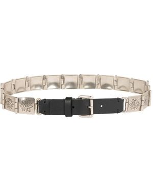 Etro Metal And Leather Belt - Metallic