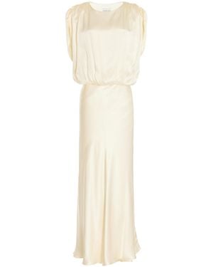 Moré Noir Victoria Satin Maxi Dress - White