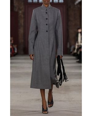 DIOTIMA Aime Stand-Collar Virgin-Wool Coat - Black