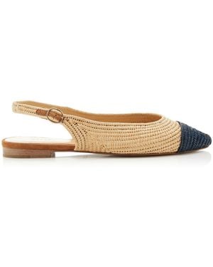Gabriela Hearst Strength Suede-Trimmed Slingback Flats - White