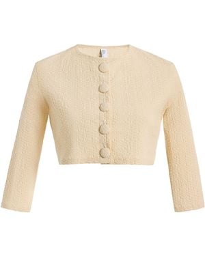 Lisa Marie Fernandez Seersucker Cardigan - Natural