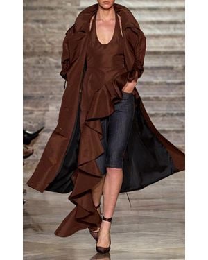 LAQUAN SMITH Midi Trench Coat - Brown