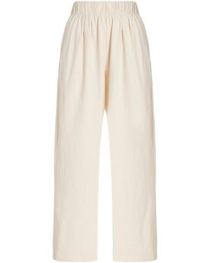 Les Tien Pleated Cotton Wide-leg Pants - White