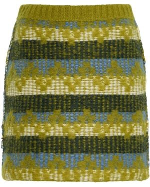 Escvdo Salkantay Alpaca-Wool Mini Skirt - Green