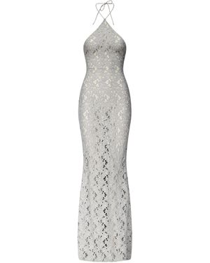 Ludovic de Saint Sernin Anthonia Semi-Sheer Lace Maxi Dress - White
