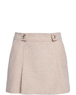 Tom Ford Pleated Wool-bouclé Mini Skirt - Natural