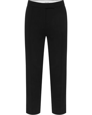 Alex Perry Cropped Wool-Blend Straight-Leg Pants - Black